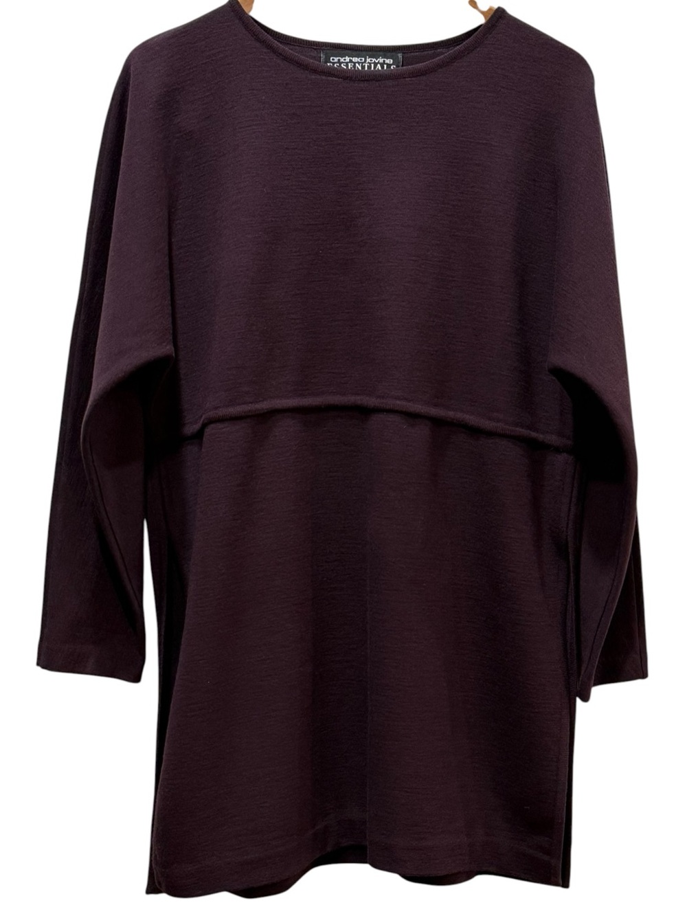 Andrea Jovine Eggplant Layered Long-Sleeve Tunic